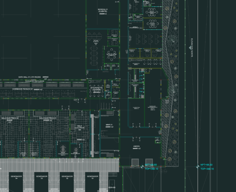 Data Center Layout with 374 Rack Data Hall