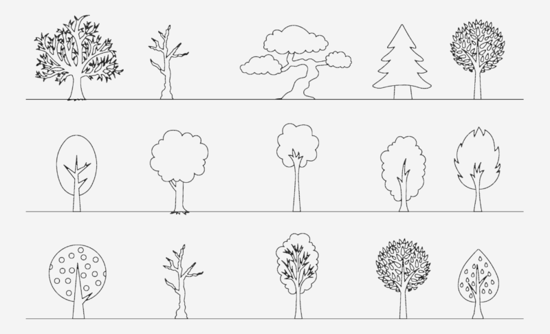 Decorative Tree DWG Blocks