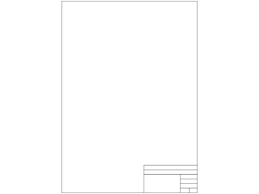 Blank DIN A3 portrait title block and border template in DWG format.