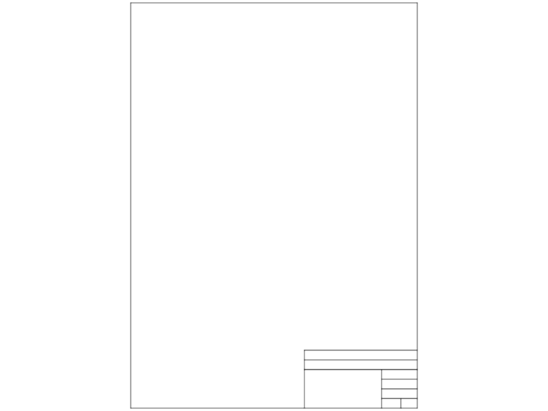 Blank DIN A3 portrait title block and border template in DWG format.