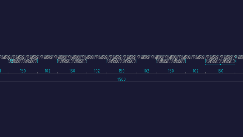 Elevation and section details for a walnut wood fence