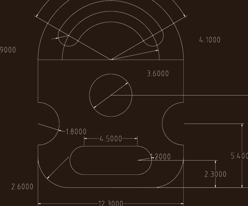 Detailed Dimensioned Layout For A Mechanical Mounting Plate Template