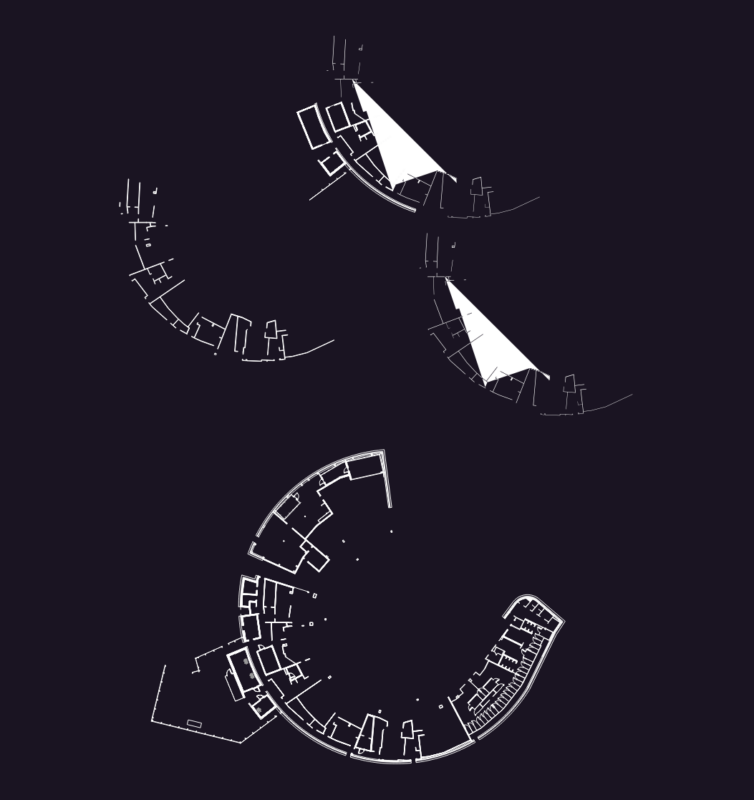 Domo partition details and circular building floor plan