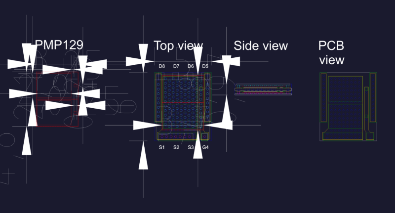Dual DFN5x6 Semiconductor Package CAD Block With Top Side And PCB Footprint Views