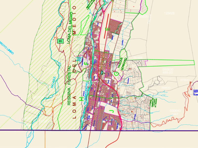El Bolsón Argentina general cadastral and city master plan