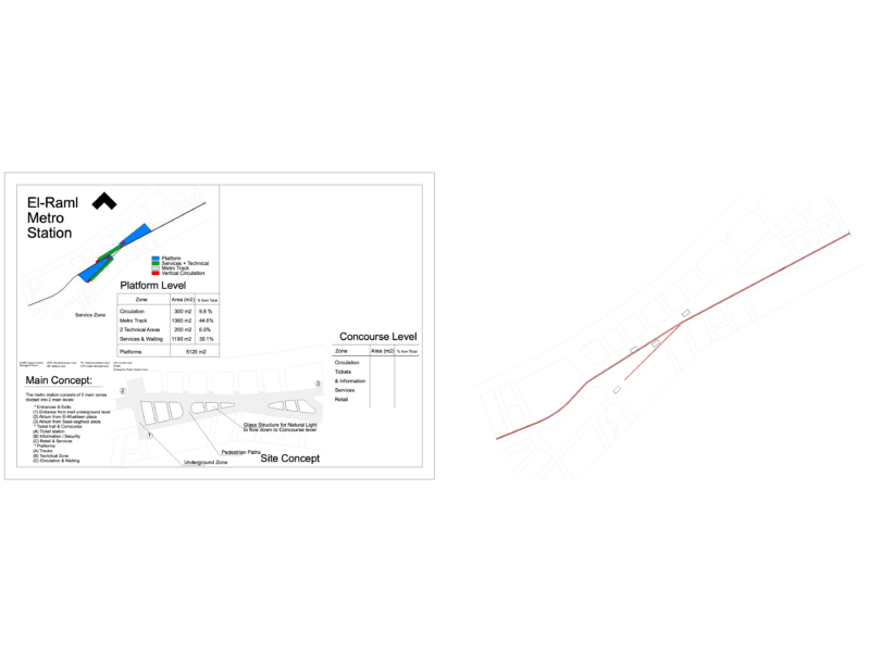 El-Raml Metro Station General Plan Layout DWG