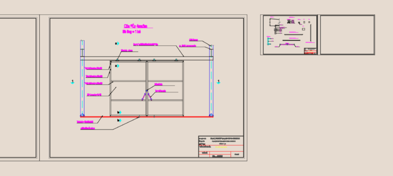 Technical CAD drawing of a 4x3m industrial sliding door with section views and frame dimensions.