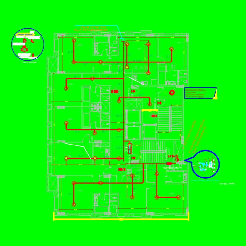 Fire Fighting and Fire Alarm Layout for Hotel Building