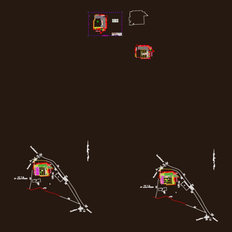 Food factory layout with production lines DWG