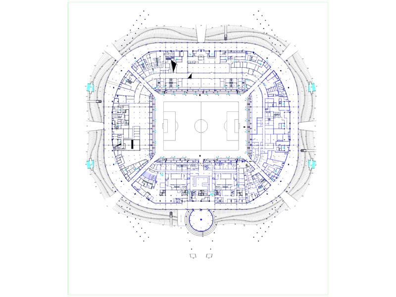 Four level stadium plan