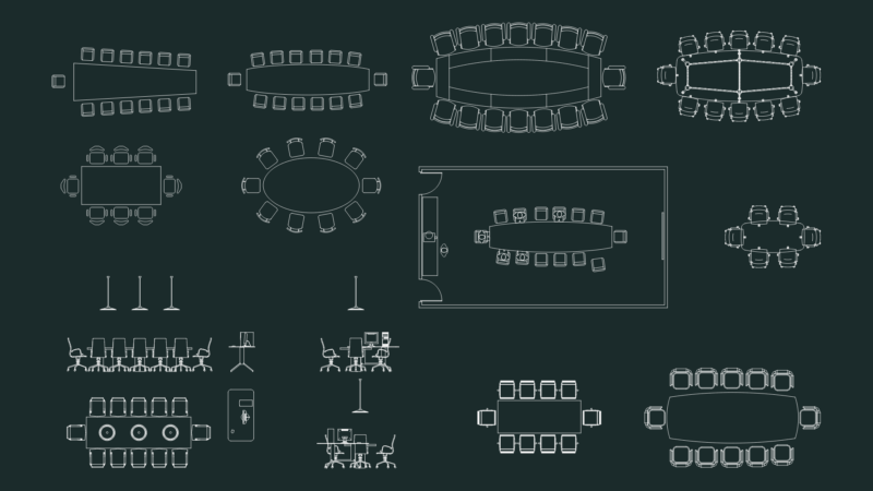 Office Conference Furniture DWG Blocks