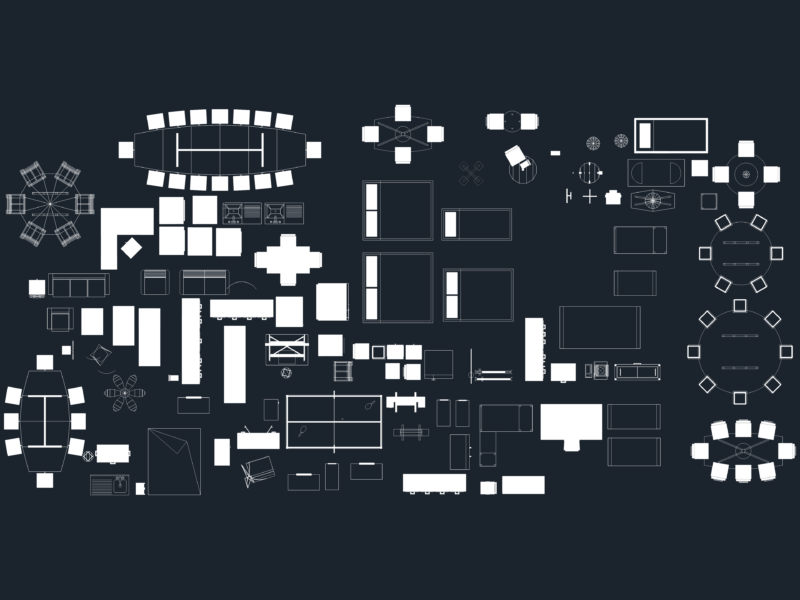 3D furniture blocks dwg