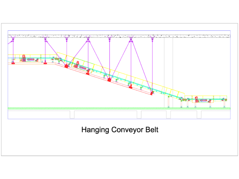 Hanging Conveyor Belt System Structural and Mechanical Details