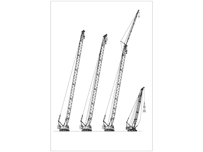 Mobile Crawler Crane Elevation DWG Detail