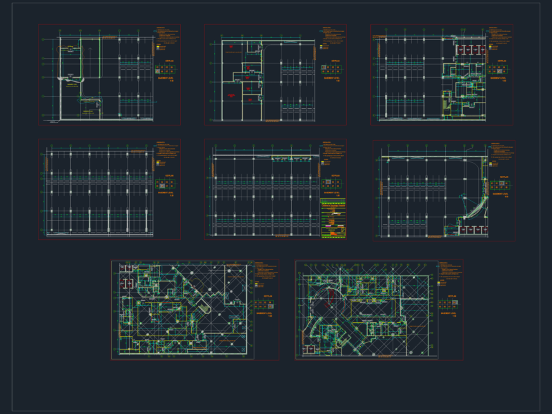 Hospital Basement Level Masonry Layout Plans
