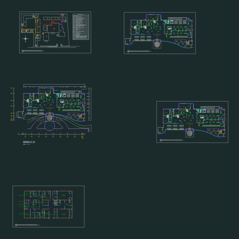 Architectural floor plan of a hospital building showing lobby, radiology rooms, and polyclinic layout.