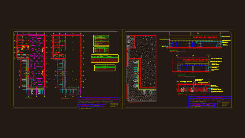 Pharmacy Architectural Plan Section and Elevations