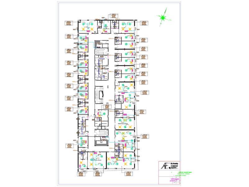 Hospital Typical Floor Layout Plan with HVAC and Room Details