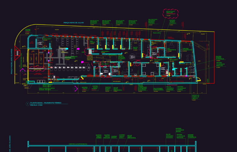 Medical Diagnostic Center Floor Plan and Sections
