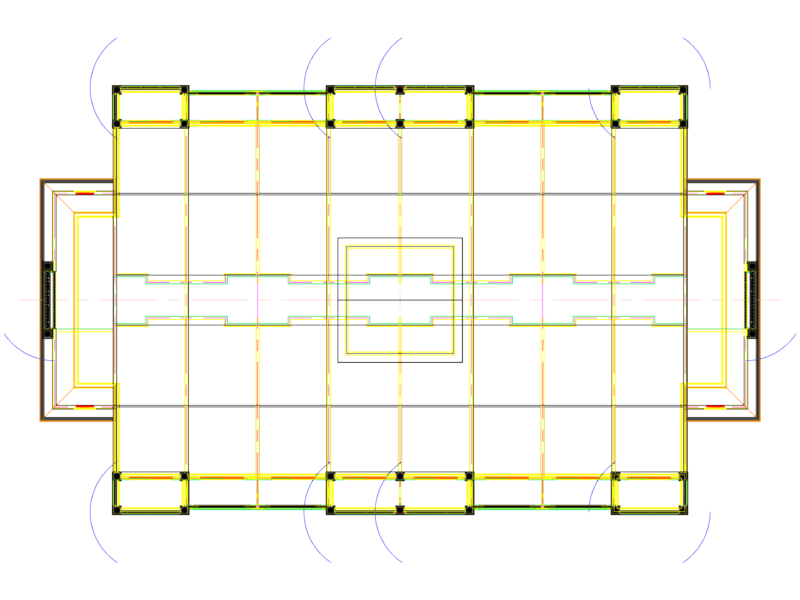 Architectural Floor Plan Layout for a Bungalow Hotel Building