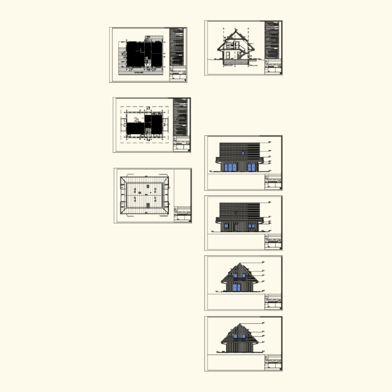 Architectural CAD drawing showing the ground floor layout and material layers for a single-family residential building.