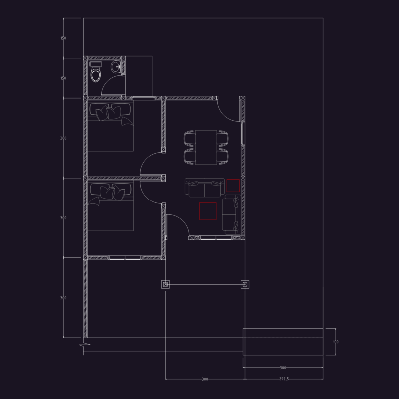 Type 36 House Plan with Elevations and Electrical Details
