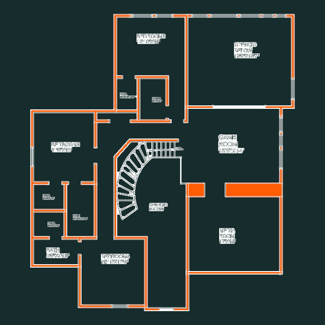 Texas style five bedroom two story suburban house floor plan