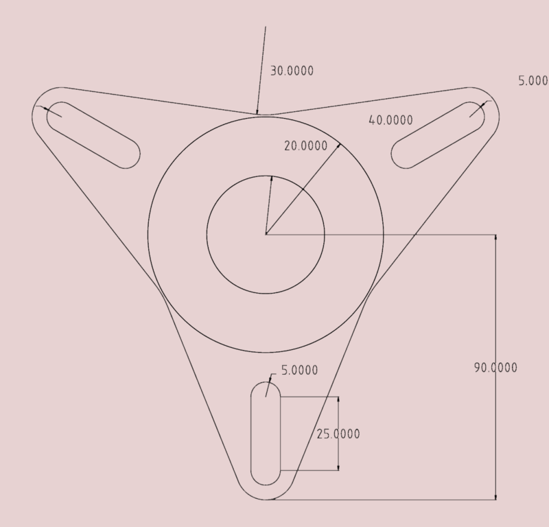 Houston Industrial Triangular Flange Base Plate with Slots