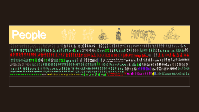 Human Figures and People Elevation Blocks