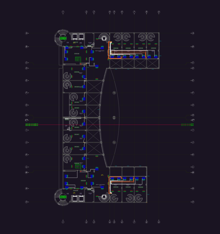 HVAC Ducting & FCU Layout CAD Plan