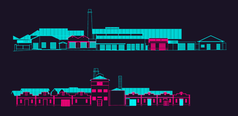 Industrial Factory Facades and Elevations DWG