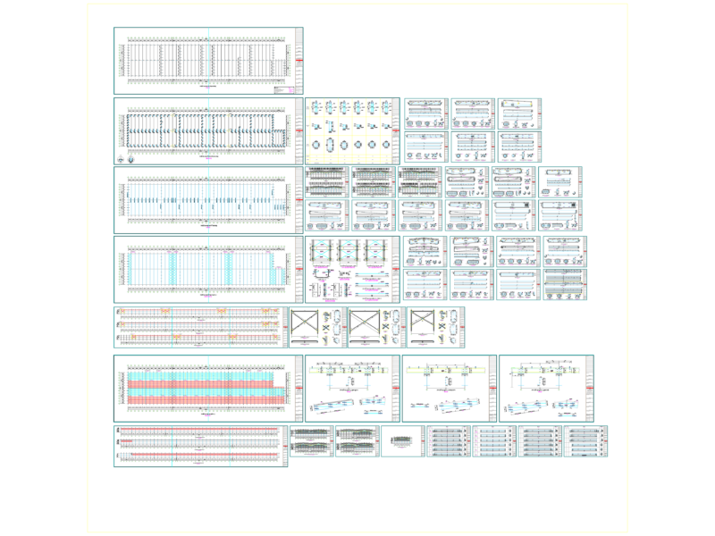 Industrial steel structure warehouse with frame and connection details