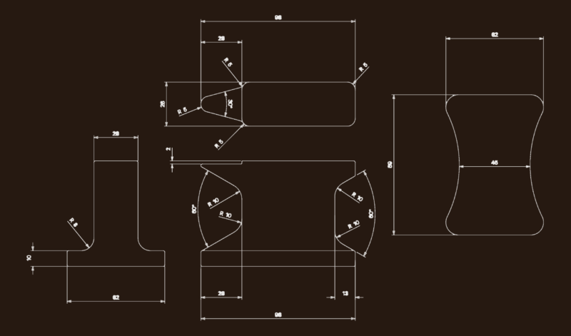 Metalworking Anvil DWG with Orthographic Views