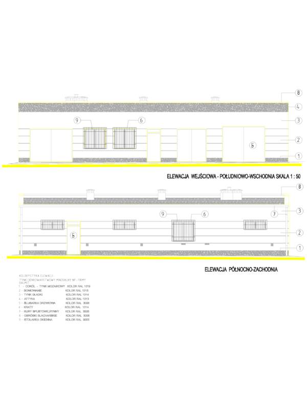 Industrial High Voltage Substation Building Facade Elevation Drawings