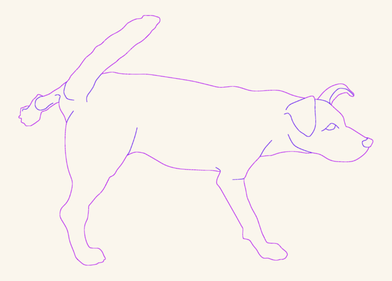 Side elevation silhouette of a Jack Russell Terrier dog lifting its leg to pee.