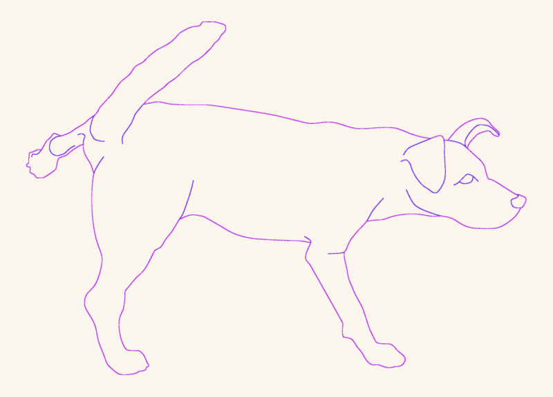 Jack Russell Terrier Peeing Dog CAD Block