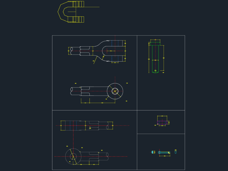 Knuckle Joint 3D CAD Model & Mechanical Detail DWG