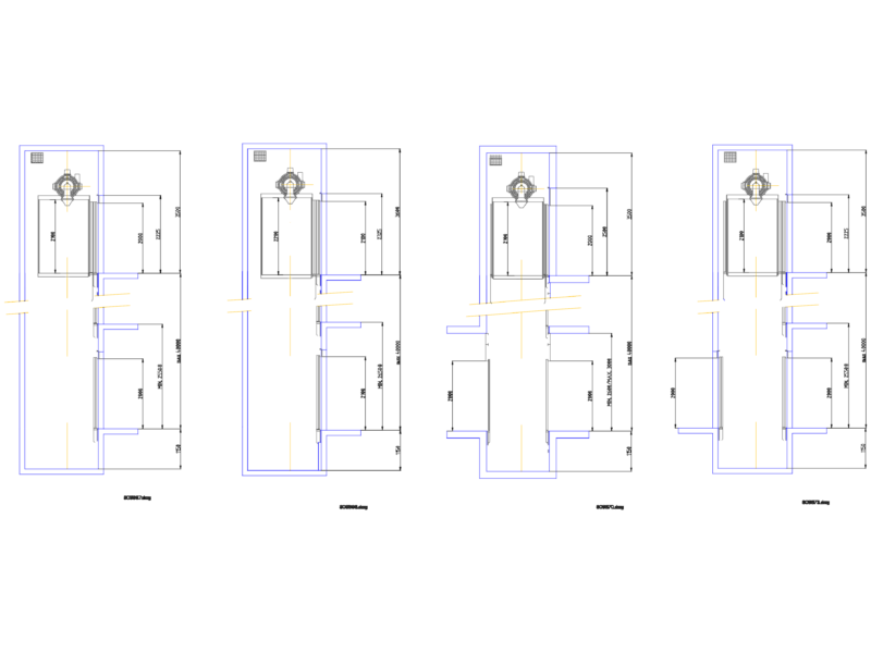 KONE Elevator Cabin and Shaft Section Detail Drawings