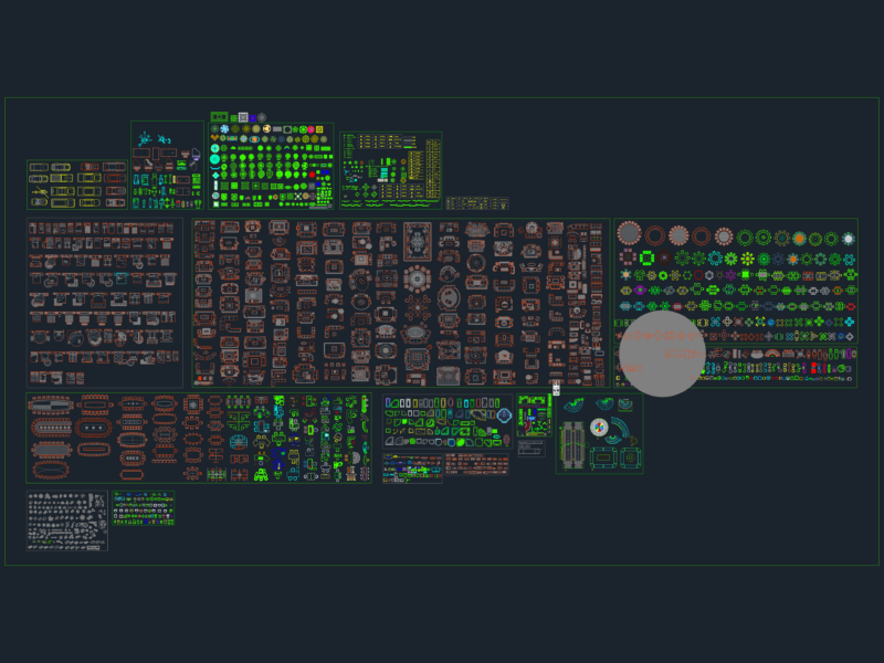 Large Collection of Furniture and Equipment CAD Blocks