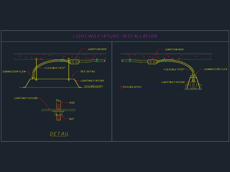 Lighting Fixture Installation Details CAD DWG