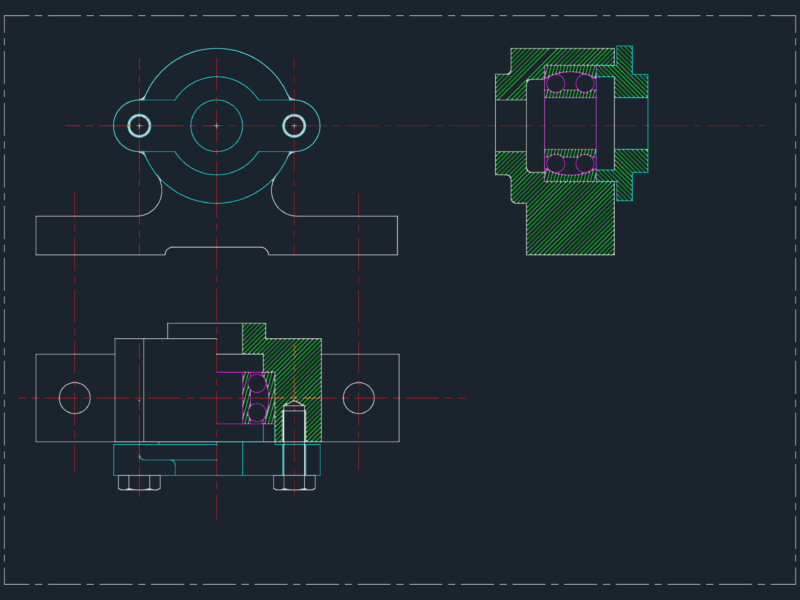 M10 Tap Bolt Ball Bearing Assembly Detail