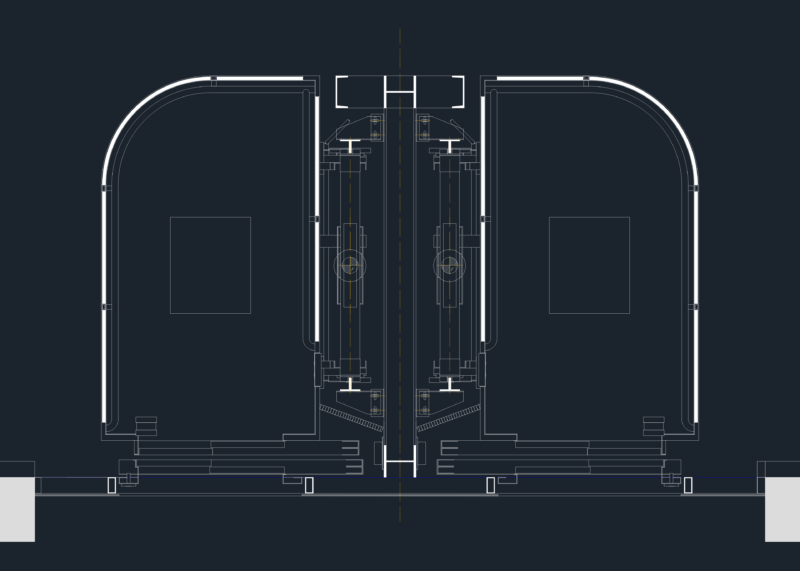 Madrid commercial mall panoramic elevator plan DWG