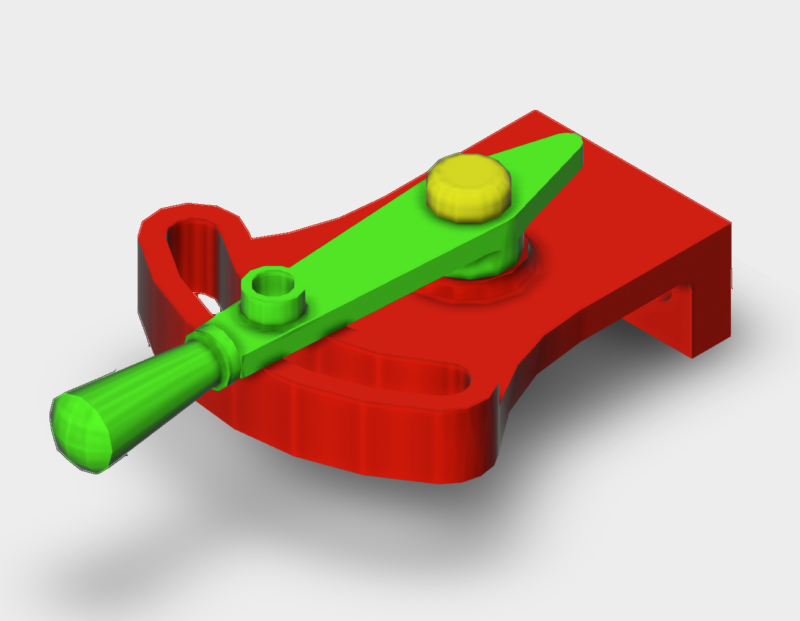 Mechanical Control Handle 3D CAD Block