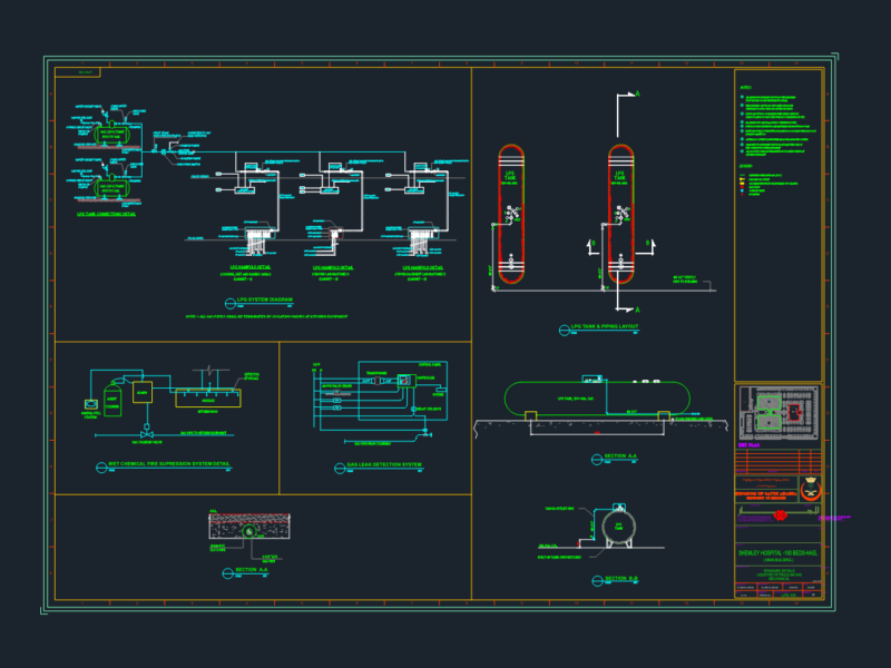 1500 Gallon LPG Tank and Piping Layout for Hospital