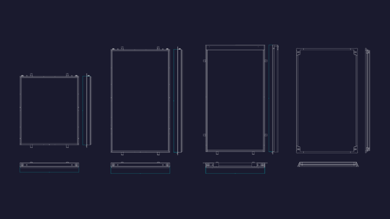 Solar Collector DWG with Front and Side Elevations