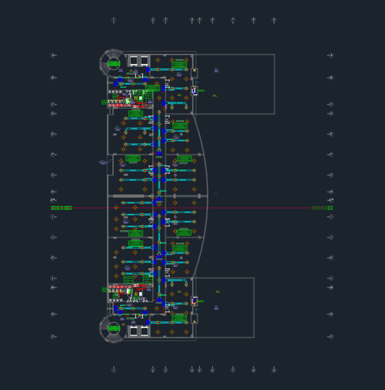 Commercial Office HVAC First Floor Plan DWG