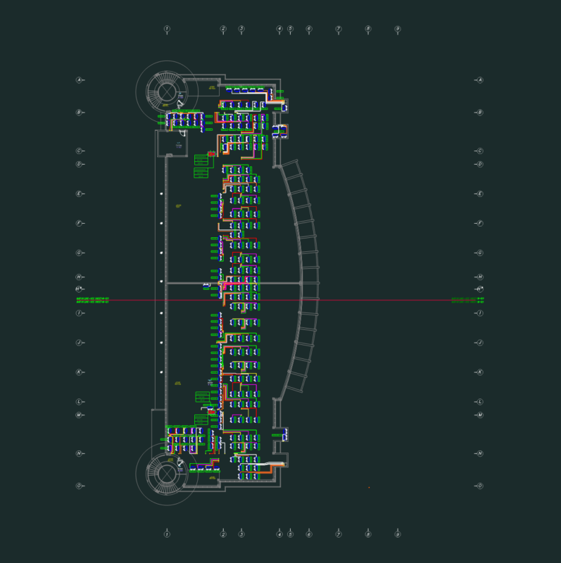 Roof Level HVAC Works Plan for a Large Commercial Building