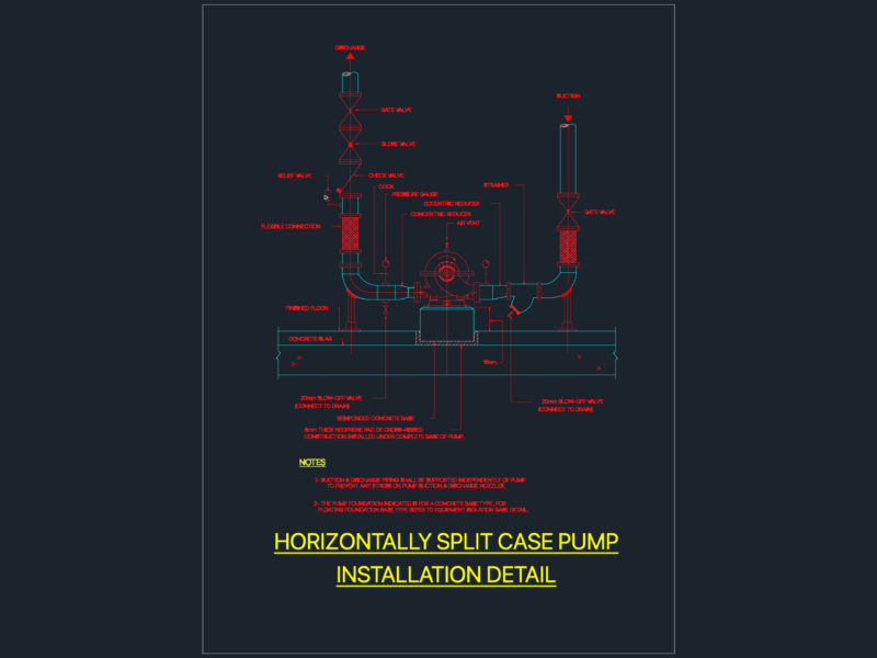 Horizontal Split Case Pump Installation Detail