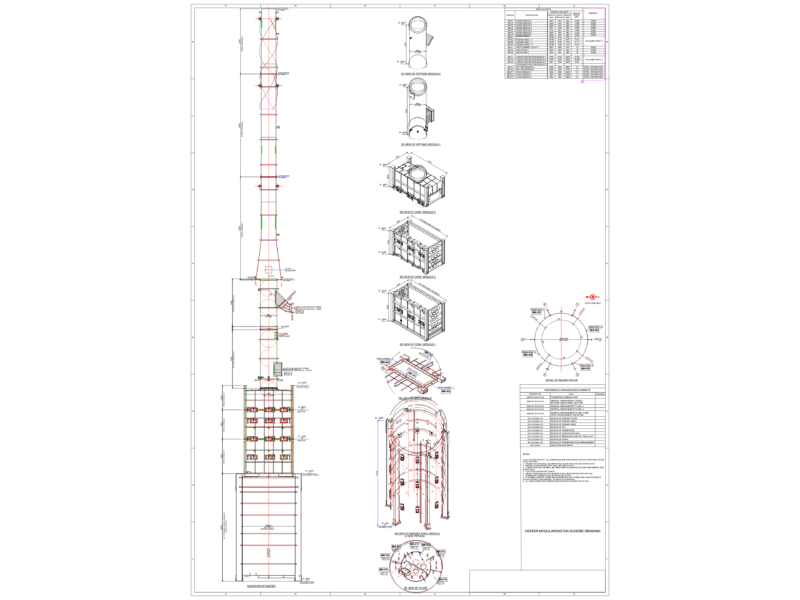 Heater Modularisation Scheme DWG GA & Sections