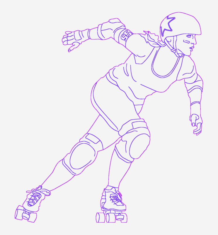 Metric 2D Rollergirl Human Figure Block